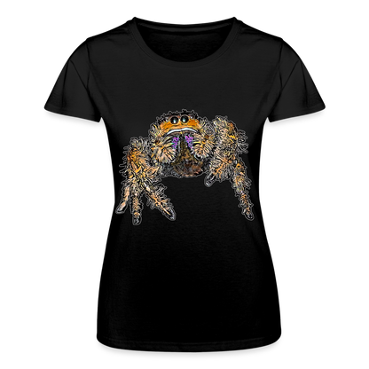 Frauen Fruit of the Loom T-Shirt Phidippus regius Everglades female - Schwarz