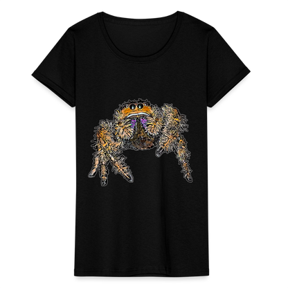 Frauen Fruit of the Loom T-Shirt Phidippus regius Everglades female - Schwarz