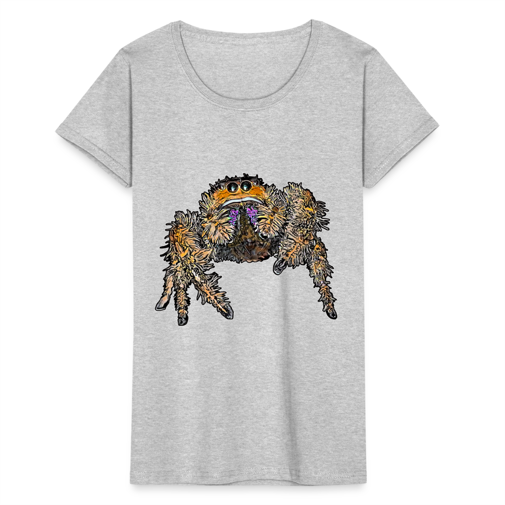 Frauen Fruit of the Loom T-Shirt Phidippus regius Everglades female - Grau meliert