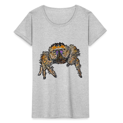 Frauen Fruit of the Loom T-Shirt Phidippus regius Everglades female - Grau meliert