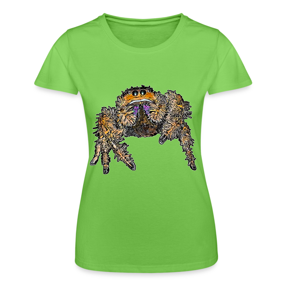 Frauen Fruit of the Loom T-Shirt Phidippus regius Everglades female - Hellgrün