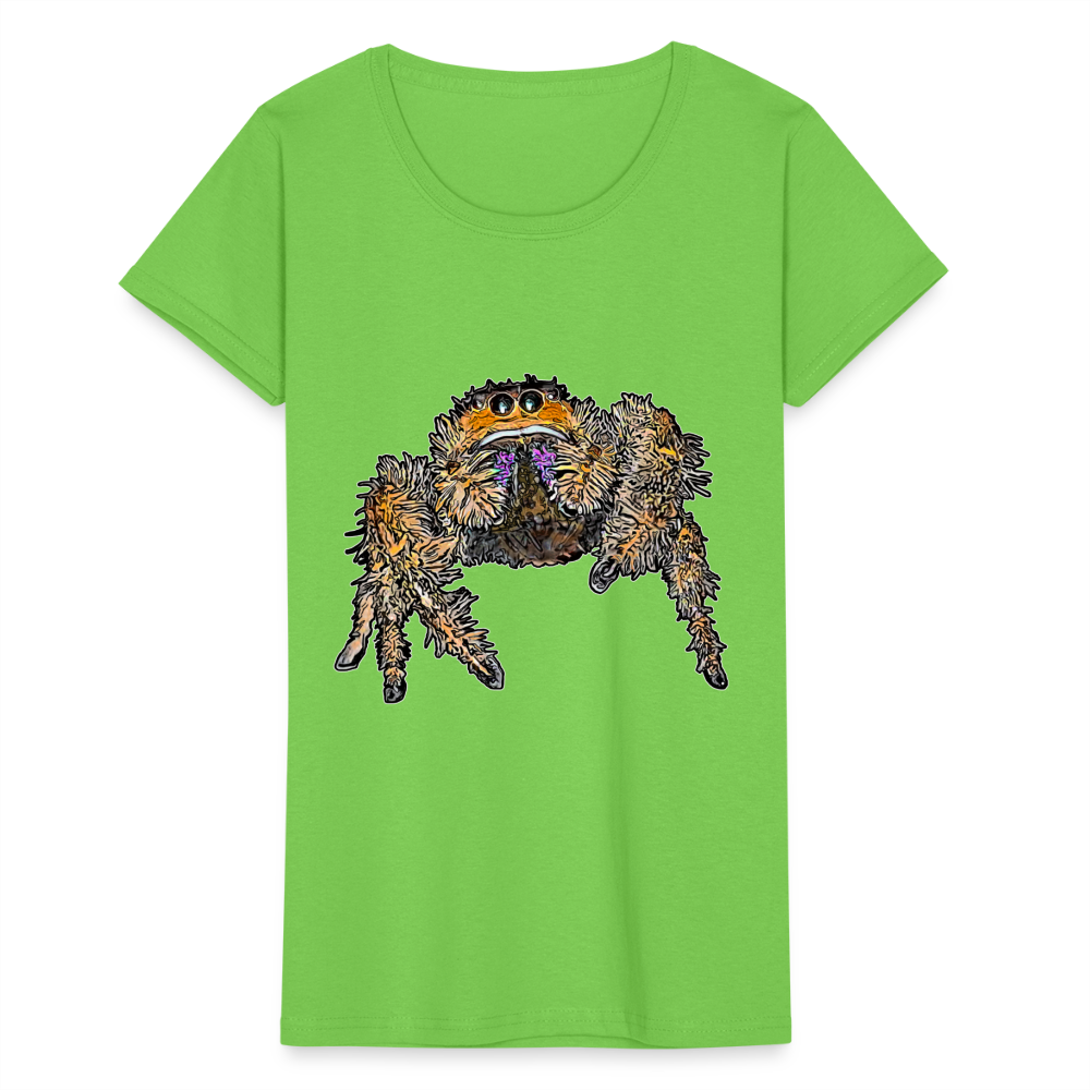 Frauen Fruit of the Loom T-Shirt Phidippus regius Everglades female - Hellgrün
