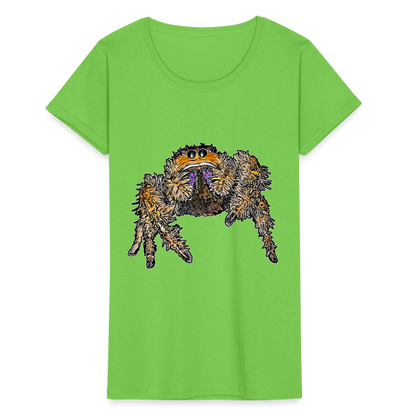 Frauen Fruit of the Loom T-Shirt Phidippus regius Everglades female - Hellgrün