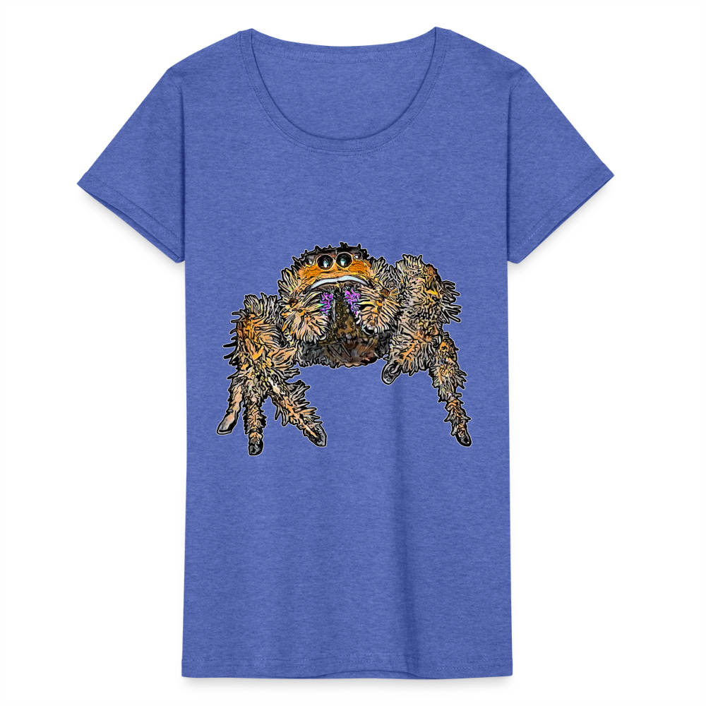 Frauen Fruit of the Loom T-Shirt Phidippus regius Everglades female - Blau meliert