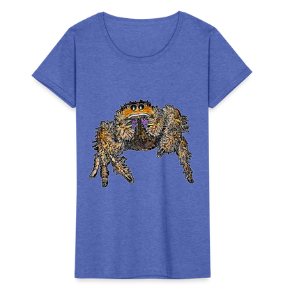 Frauen Fruit of the Loom T-Shirt Phidippus regius Everglades female - Blau meliert
