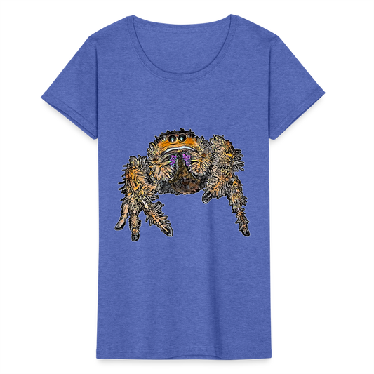 Frauen Fruit of the Loom T-Shirt Phidippus regius Everglades female - Blau meliert