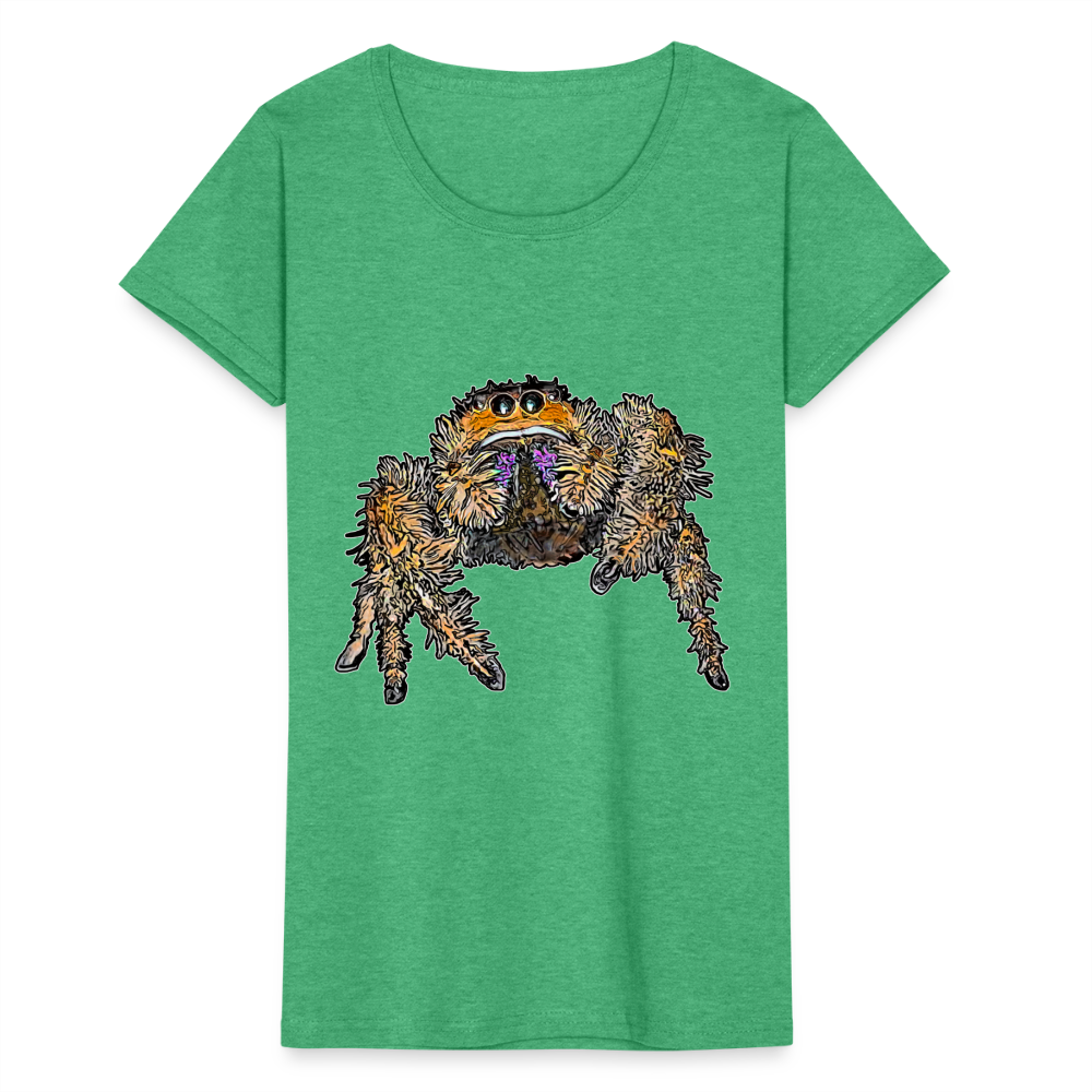 Frauen Fruit of the Loom T-Shirt Phidippus regius Everglades female - Grün meliert