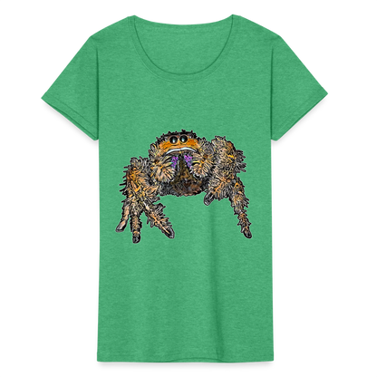 Frauen Fruit of the Loom T-Shirt Phidippus regius Everglades female - Grün meliert