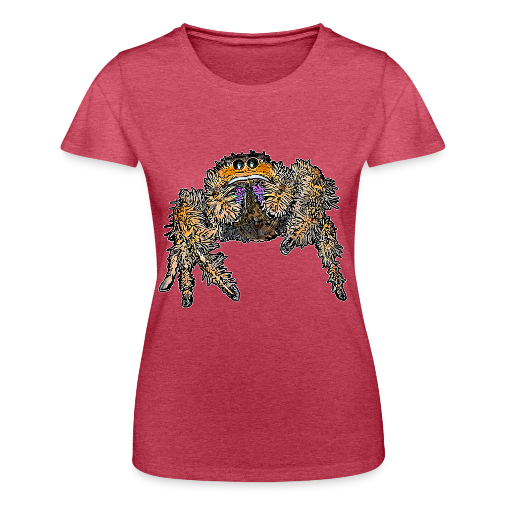 Frauen Fruit of the Loom T-Shirt Phidippus regius Everglades female - Rot meliert