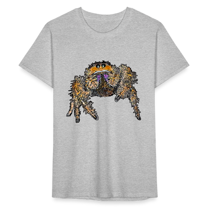 Männer Fruit of the Loom T-Shirt Phidippus regius Everglades female - Grau meliert