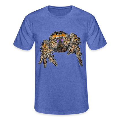Männer Fruit of the Loom T-Shirt Phidippus regius Everglades female - Blau meliert
