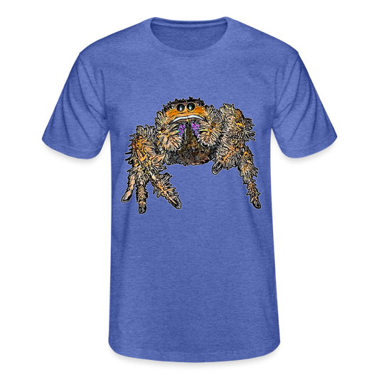 Männer Fruit of the Loom T-Shirt Phidippus regius Everglades female - Blau meliert
