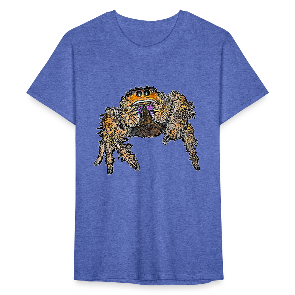 Männer Fruit of the Loom T-Shirt Phidippus regius Everglades female - Blau meliert