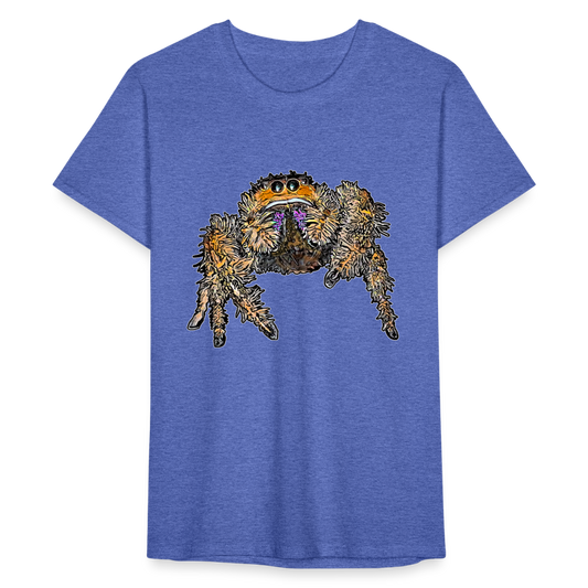Männer Fruit of the Loom T-Shirt Phidippus regius Everglades female - Blau meliert