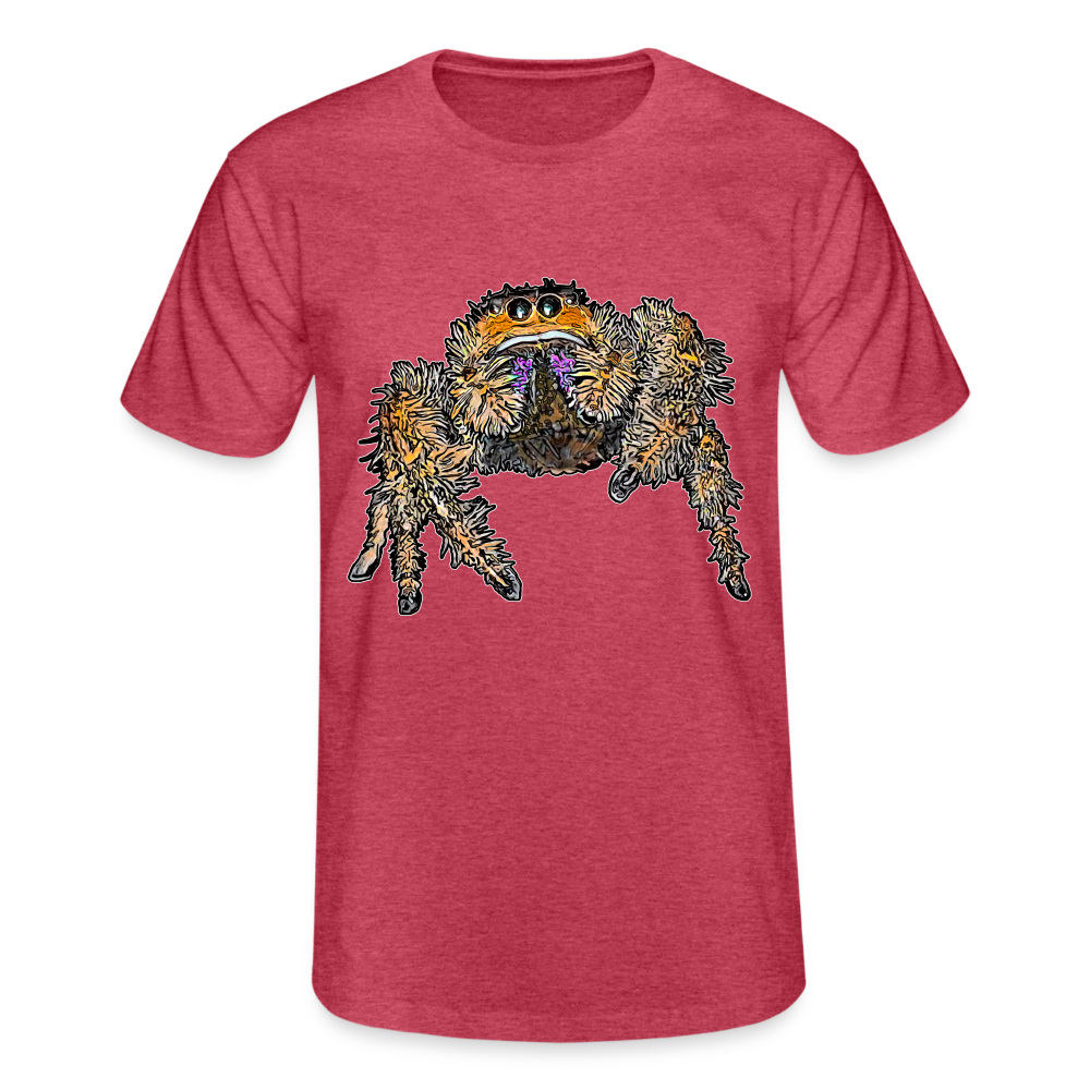 Männer Fruit of the Loom T-Shirt Phidippus regius Everglades female - Rot meliert
