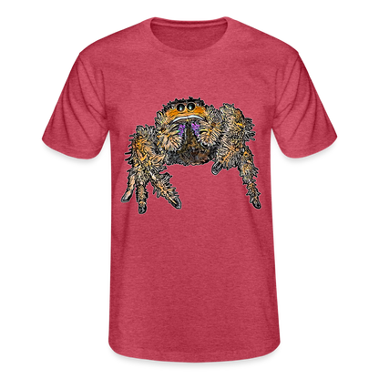 Männer Fruit of the Loom T-Shirt Phidippus regius Everglades female - Rot meliert