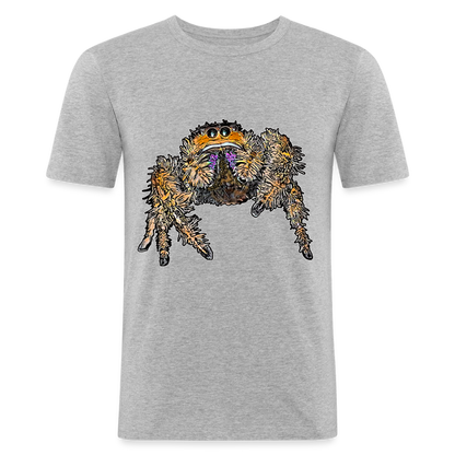 Männer Slim Fit T-Shirt Phidippus regius Everglades female - Grau meliert