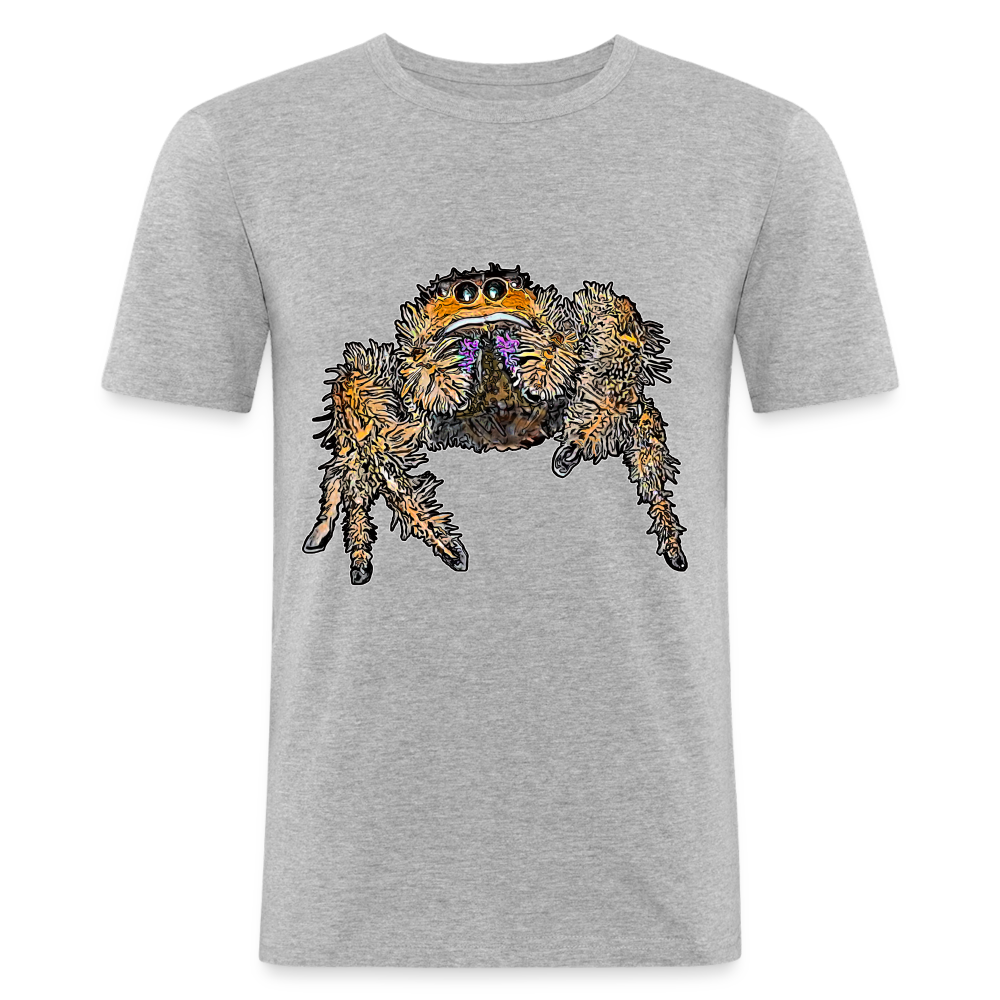 Männer Slim Fit T-Shirt Phidippus regius Everglades female - Grau meliert