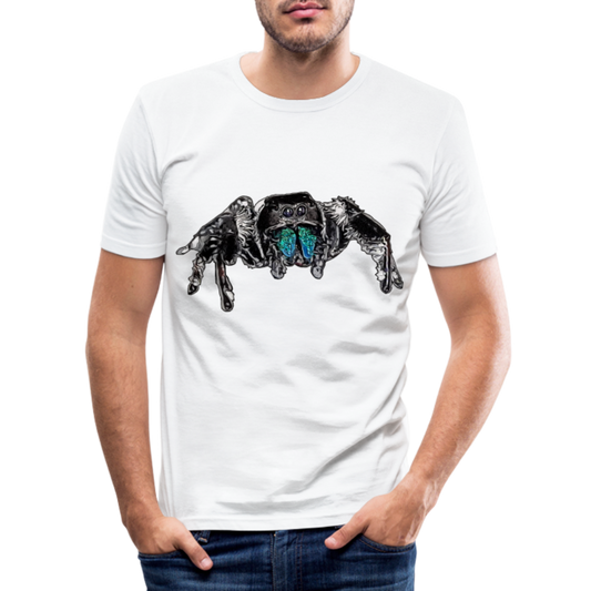 Männer Slim Fit T-Shirt Phidippus regius Everglades male - weiß