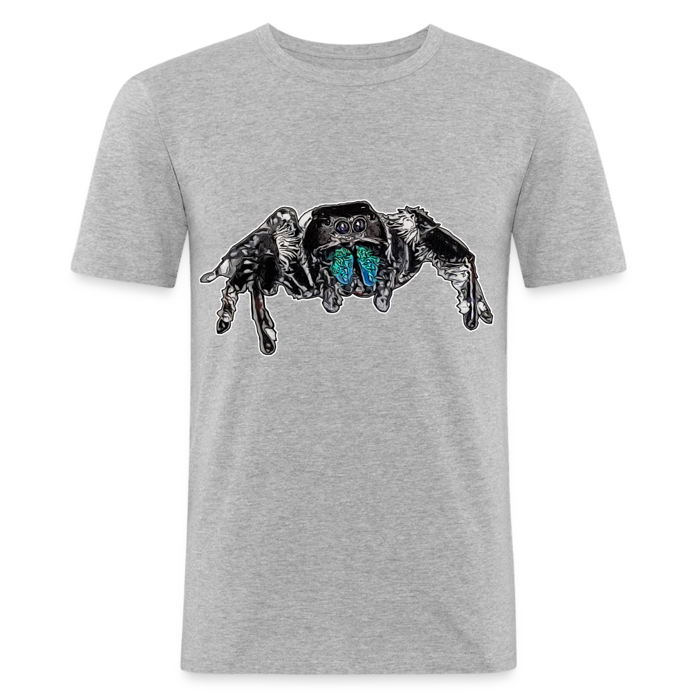 Männer Slim Fit T-Shirt Phidippus regius Everglades male - Grau meliert