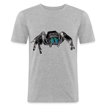 Männer Slim Fit T-Shirt Phidippus regius Everglades male - Grau meliert