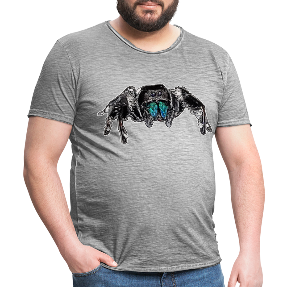 Männer Vintage T-Shirt Phidippus regius Everglades male - Vintage Grau