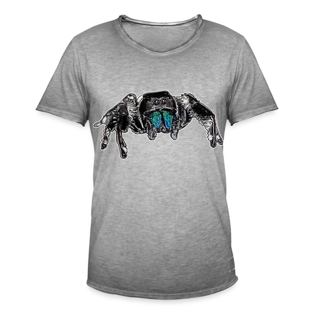 Männer Vintage T-Shirt Phidippus regius Everglades male - Vintage Grau