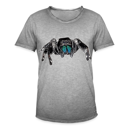 Männer Vintage T-Shirt Phidippus regius Everglades male - Vintage Grau