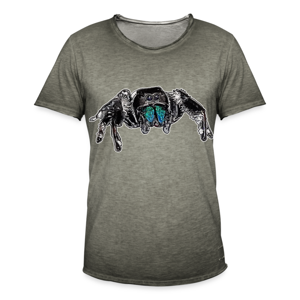 Männer Vintage T-Shirt Phidippus regius Everglades male - Vintage Khaki