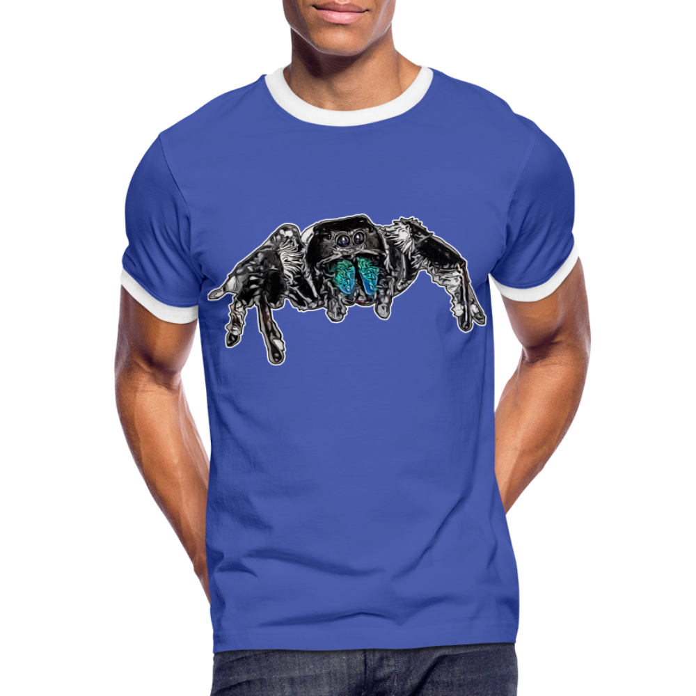 Männer Kontrast-T-Shirt Phidippus regius Everglades male - Blau/Weiß