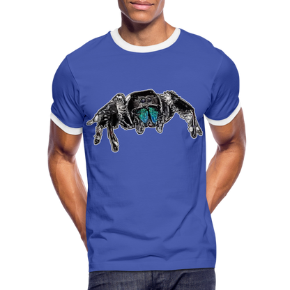Männer Kontrast-T-Shirt Phidippus regius Everglades male - Blau/Weiß