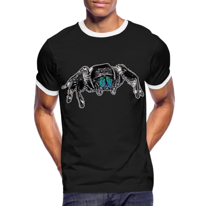 Männer Kontrast-T-Shirt Phidippus regius Everglades male - Schwarz/Weiß