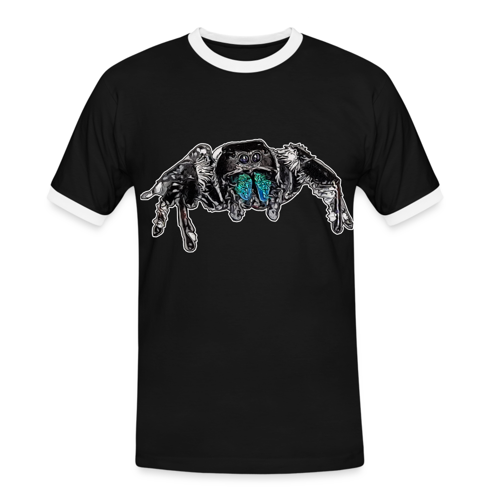 Männer Kontrast-T-Shirt Phidippus regius Everglades male - Schwarz/Weiß