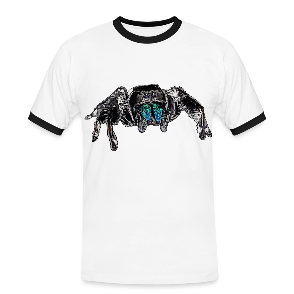 Männer Kontrast-T-Shirt Phidippus regius Everglades male - Weiß/Schwarz