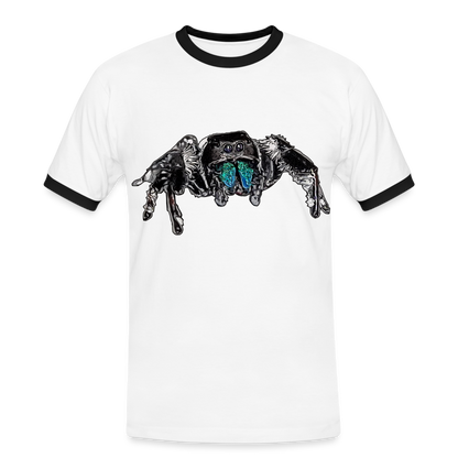 Männer Kontrast-T-Shirt Phidippus regius Everglades male - Weiß/Schwarz