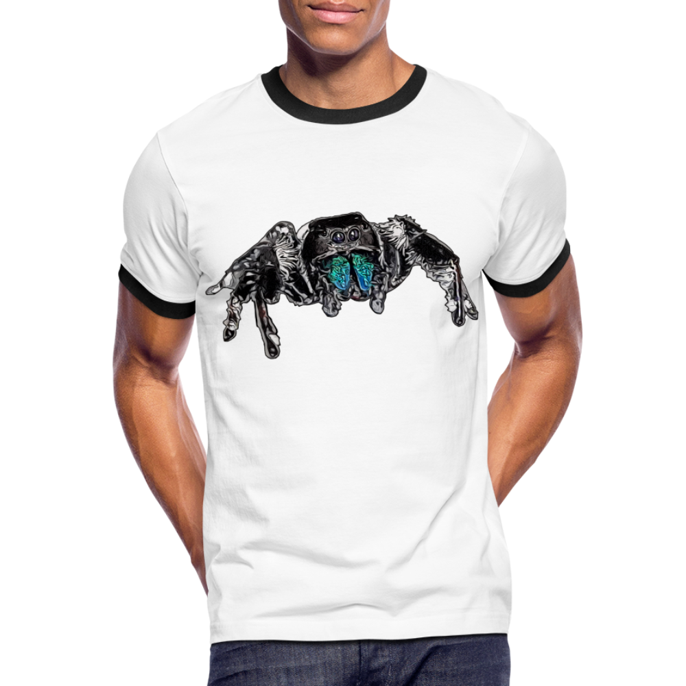 Männer Kontrast-T-Shirt Phidippus regius Everglades male - Weiß/Schwarz
