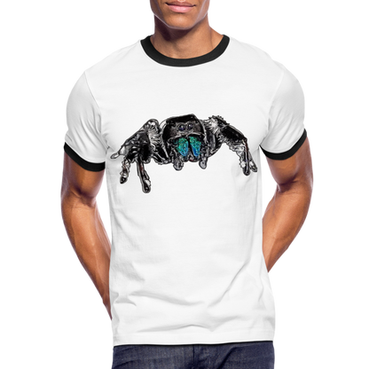 Männer Kontrast-T-Shirt Phidippus regius Everglades male - Weiß/Schwarz