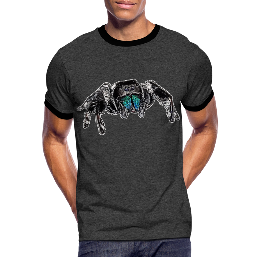 Männer Kontrast-T-Shirt Phidippus regius Everglades male - Anthrazit/Schwarz