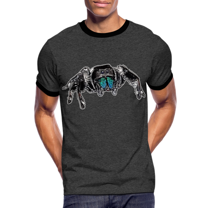 Männer Kontrast-T-Shirt Phidippus regius Everglades male - Anthrazit/Schwarz