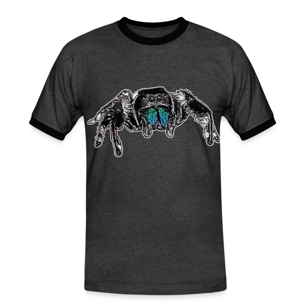 Männer Kontrast-T-Shirt Phidippus regius Everglades male - Anthrazit/Schwarz