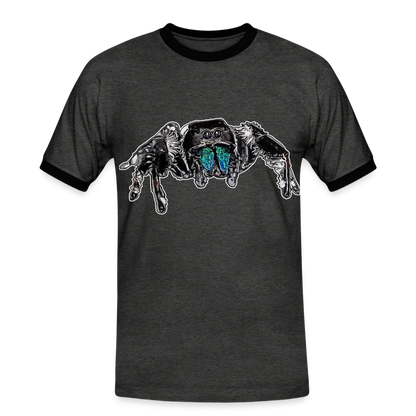 Männer Kontrast-T-Shirt Phidippus regius Everglades male - Anthrazit/Schwarz
