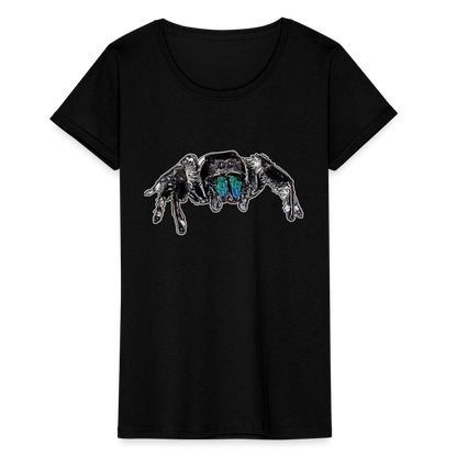 Frauen Fruit of the Loom T-Shirt Phidippus regius Everglades male - Schwarz