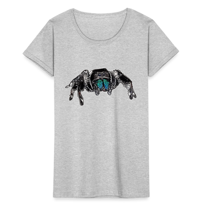 Frauen Fruit of the Loom T-Shirt Phidippus regius Everglades male - Grau meliert