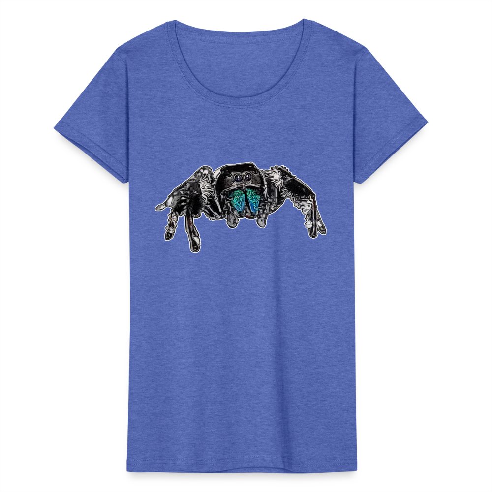 Frauen Fruit of the Loom T-Shirt Phidippus regius Everglades male - Blau meliert