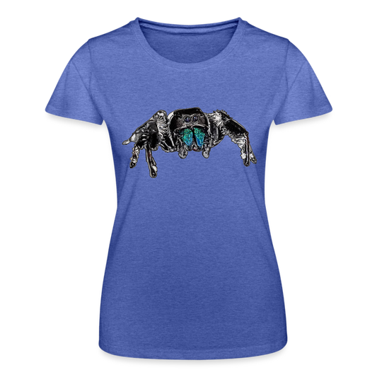 Frauen Fruit of the Loom T-Shirt Phidippus regius Everglades male - Blau meliert