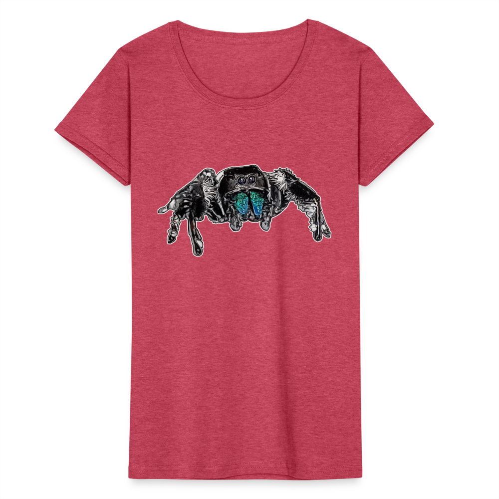 Frauen Fruit of the Loom T-Shirt Phidippus regius Everglades male - Rot meliert