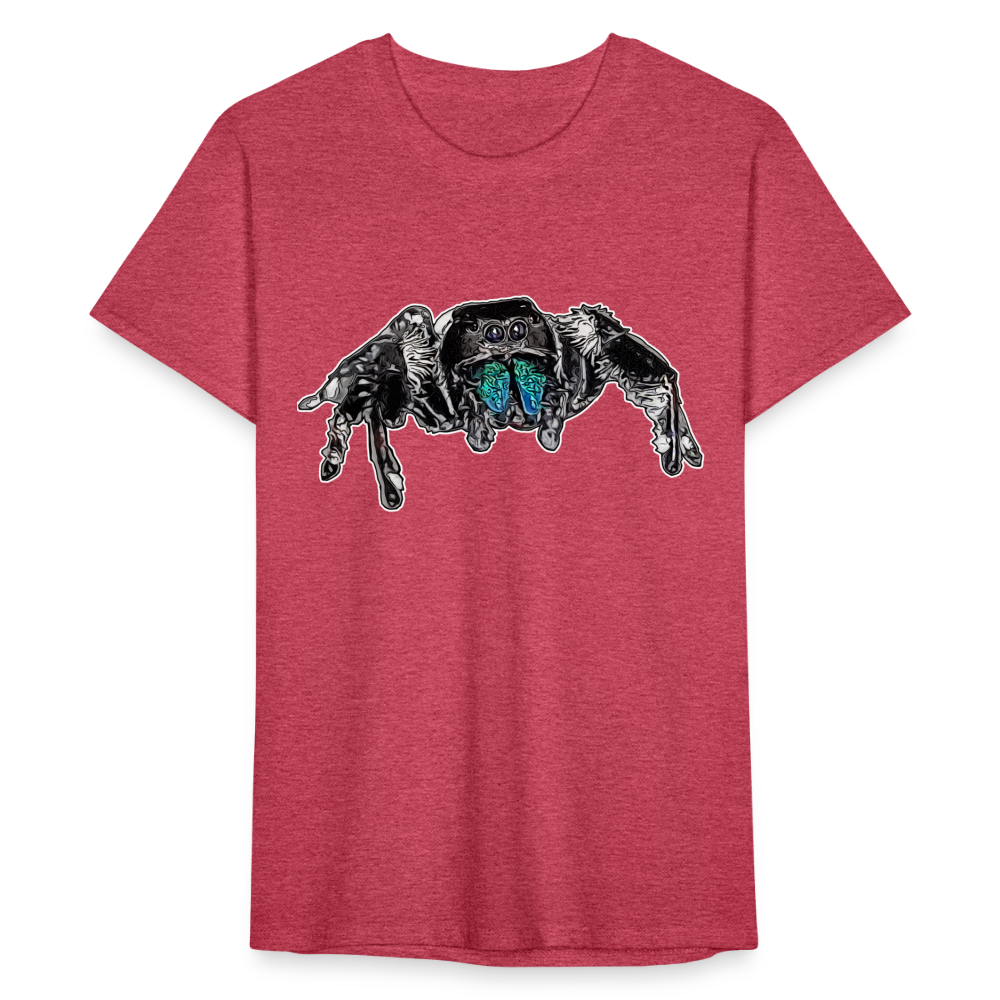 Männer Fruit of the Loom T-Shirt Phidippus regius Everglades male - Rot meliert