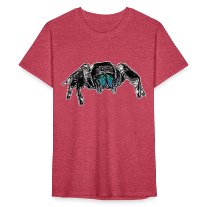Männer Fruit of the Loom T-Shirt Phidippus regius Everglades male - Rot meliert