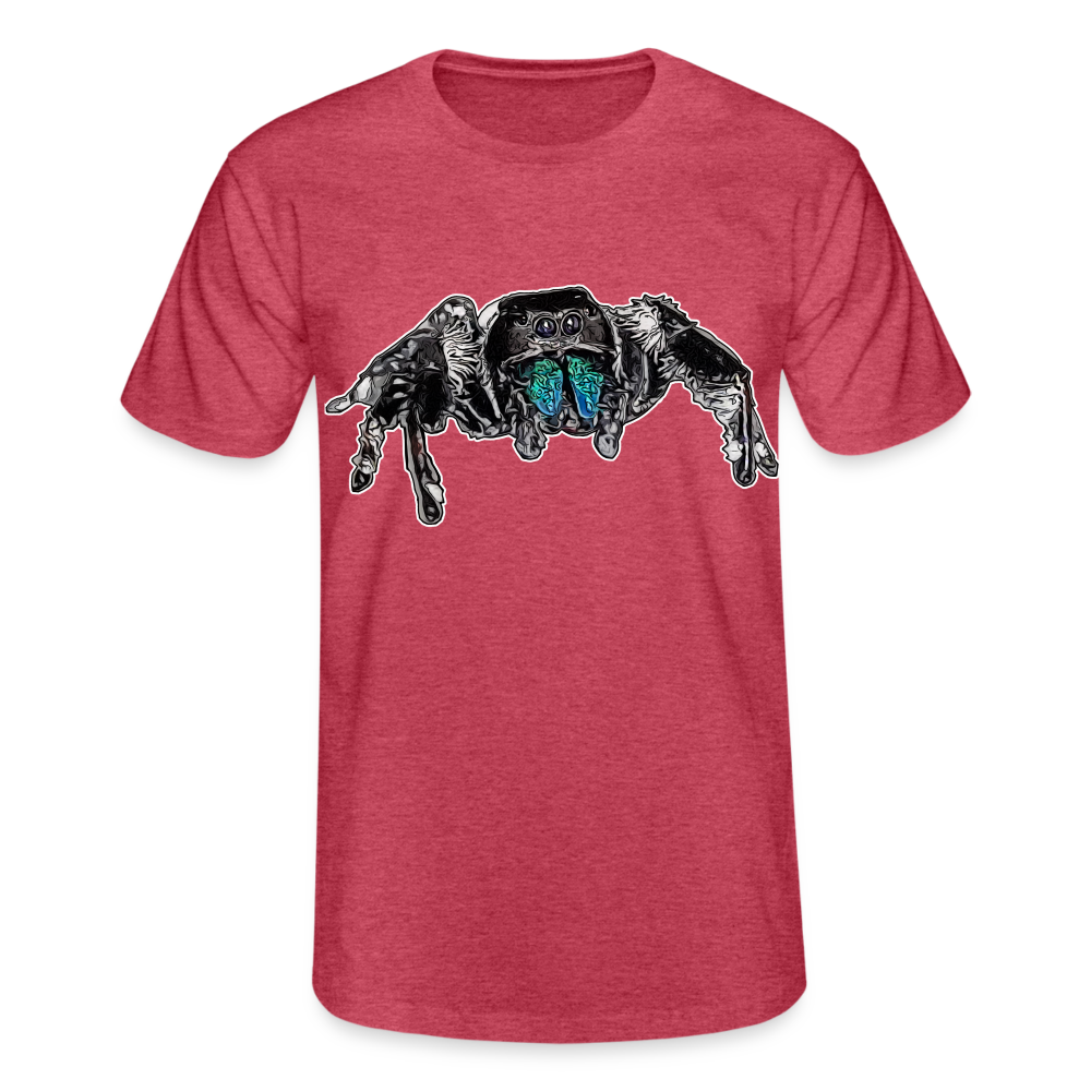 Männer Fruit of the Loom T-Shirt Phidippus regius Everglades male - Rot meliert
