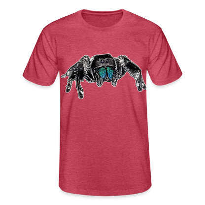Männer Fruit of the Loom T-Shirt Phidippus regius Everglades male - Rot meliert
